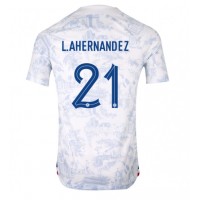 Moški Nogometni dresi Francija Lucas Hernandez #21 Gostujoči SP 2022 Kratek Rokav